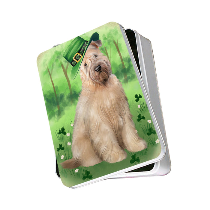 St. Patricks Day Irish Portrait Wheaten Terrier Dog Photo Storage Tin PITN56998