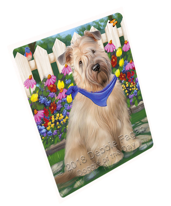 Spring Floral Wheaten Terrier Dog Large Refrigerator / Dishwasher Magnet RMAG73878