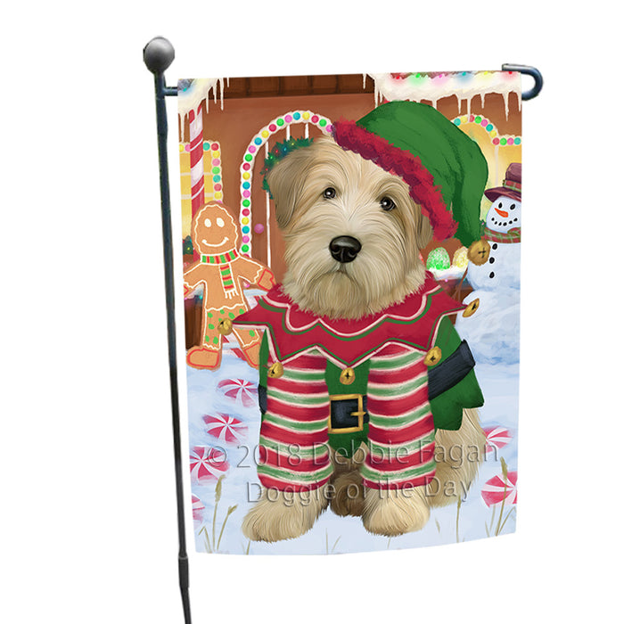Christmas Gingerbread House Candyfest Wheaten Terrier Dog Garden Flag GFLG57224