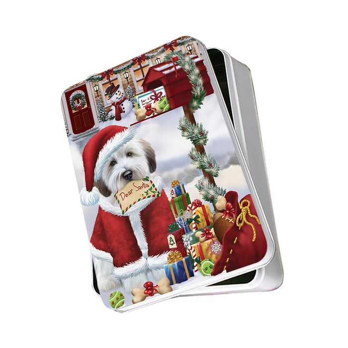 Wheaten Terrier Dog Dear Santa Letter Christmas Holiday Mailbox Photo Storage Tin PITN53558