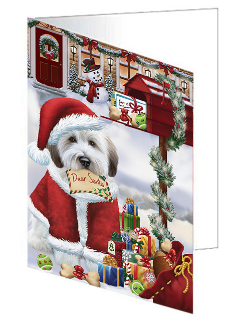 Wheaten Terrier Dog Dear Santa Letter Christmas Holiday Mailbox Handmade Artwork Assorted Pets Greeting Cards and Note Cards with Envelopes for All Occasions and Holiday Seasons GCD64703