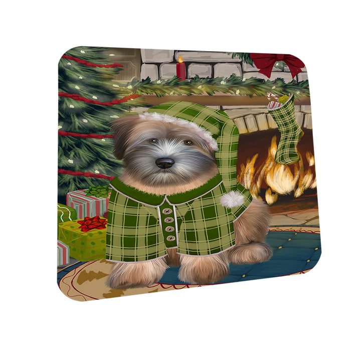 The Stocking was Hung Wheaten Terrier Dog Coasters Set of 4 CST55616