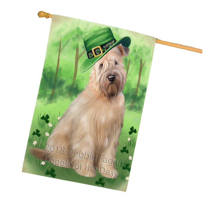 St. Patricks Day Irish Portrait Wheaten Terrier Dog House Flag FLG65079