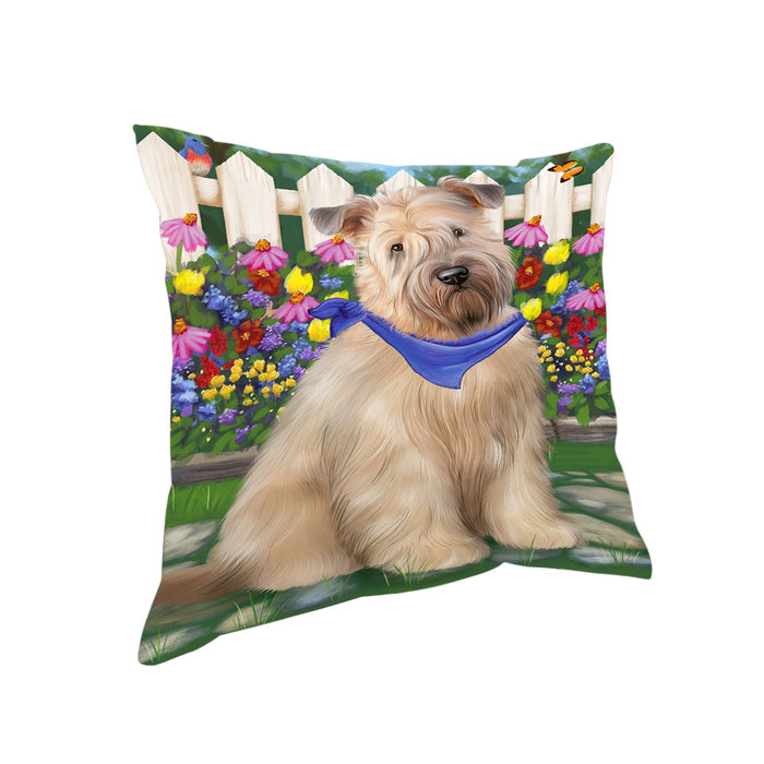 Spring Floral Wheaten Terrier Dog Pillow PIL65284