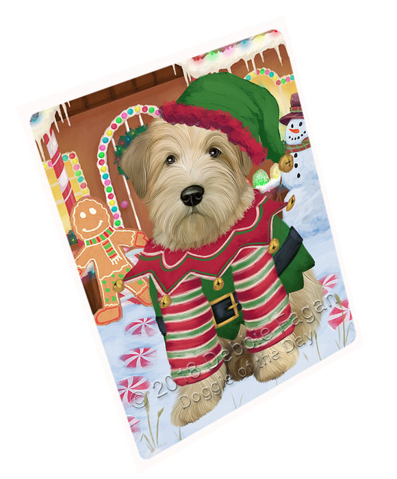Christmas Gingerbread House Candyfest Wheaten Terrier Dog Large Refrigerator / Dishwasher Magnet RMAG101844