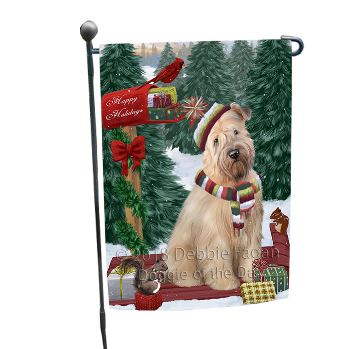 Merry Christmas Woodland Sled Wheaten Terrier Dog Garden Flag GFLG55362