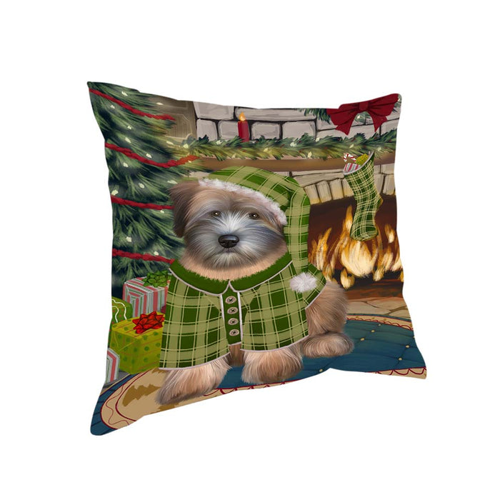 The Stocking was Hung Wheaten Terrier Dog Pillow PIL71560