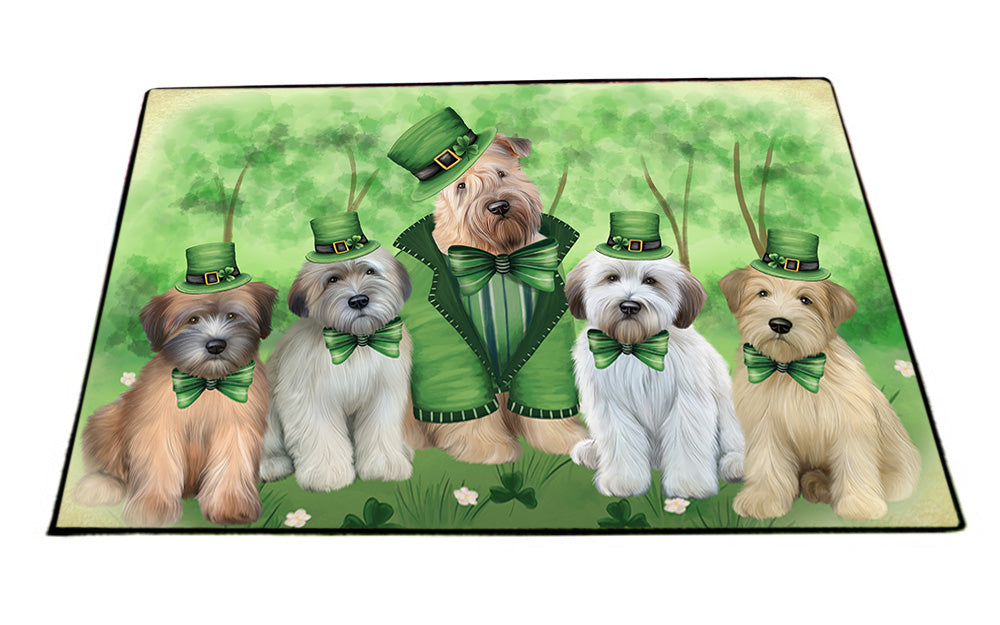 St. Patricks Day Irish Portrait Wheaten Terrier Dogs Floormat FLMS54248