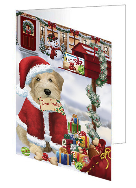 Wheaten Terrier Dog Dear Santa Letter Christmas Holiday Mailbox Handmade Artwork Assorted Pets Greeting Cards and Note Cards with Envelopes for All Occasions and Holiday Seasons GCD64706