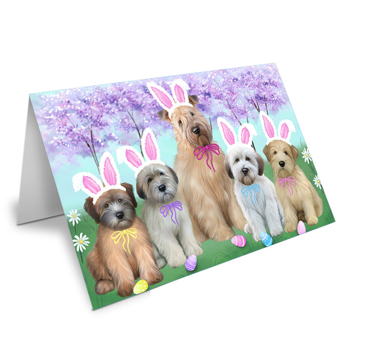 Easter Holiday Wheaten Terriers Dog Handmade Artwork Assorted Pets Greeting Cards and Note Cards with Envelopes for All Occasions and Holiday Seasons GCD76370