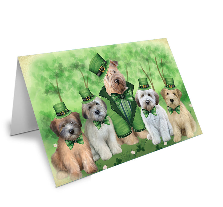 St. Patricks Day Irish Portrait Wheaten Terrier Dogs Handmade Artwork Assorted Pets Greeting Cards and Note Cards with Envelopes for All Occasions and Holiday Seasons GCD76682