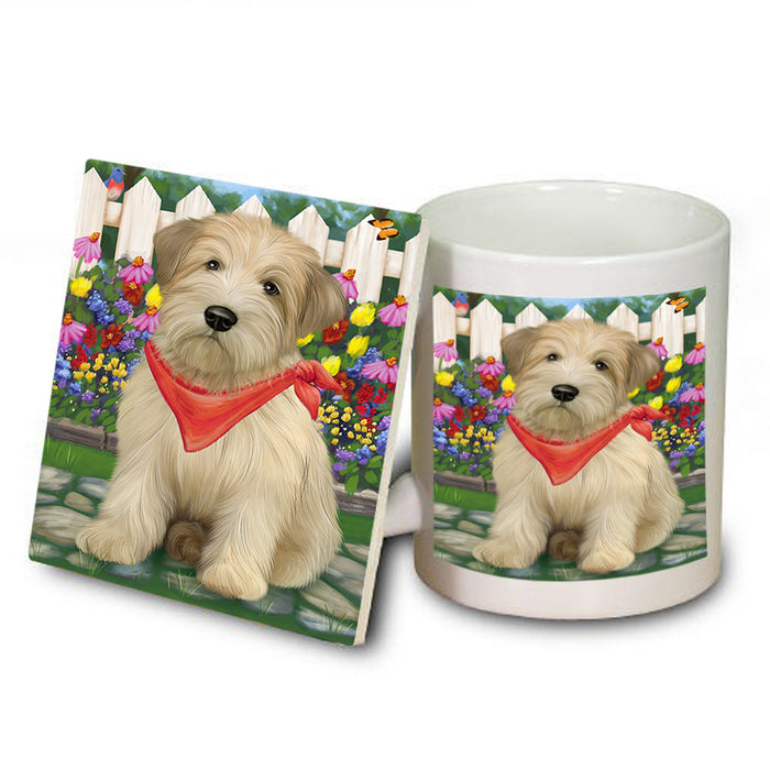 Spring Floral Wheaten Terrier Dog Mug and Coaster Set MUC52223