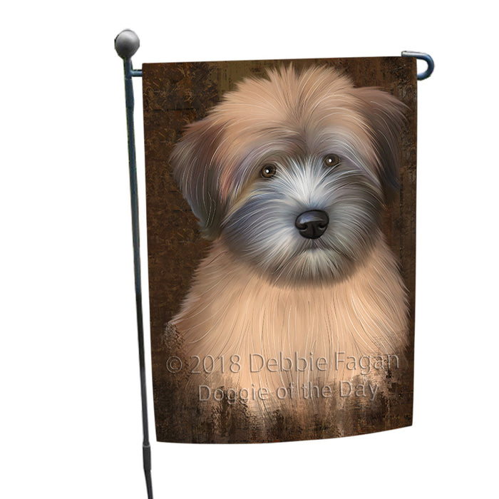 Rustic Wheaten Terrier Dog Garden Flag GFLG54563