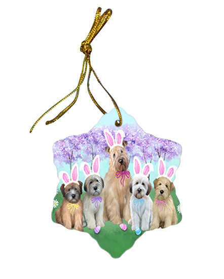 Easter Holiday Wheaten Terriers Dog Star Porcelain Ornament SPOR57353