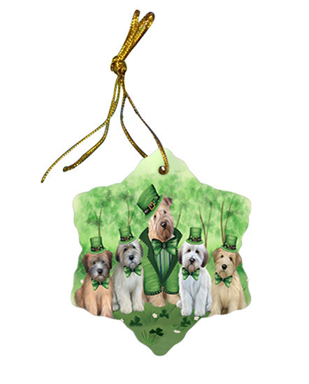 St. Patricks Day Irish Portrait Wheaten Terrier Dogs Star Porcelain Ornament SPOR57996