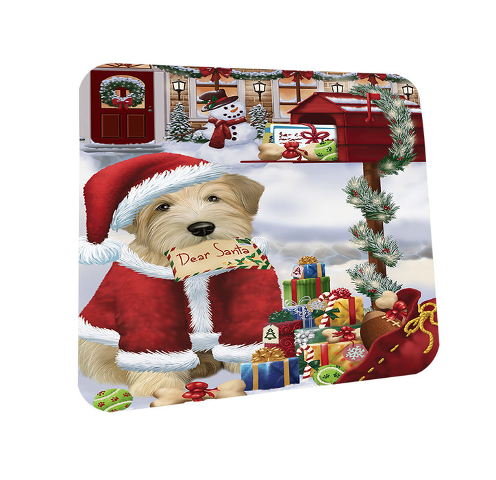 Wheaten Terrier Dog Dear Santa Letter Christmas Holiday Mailbox Coasters Set of 4 CST53517