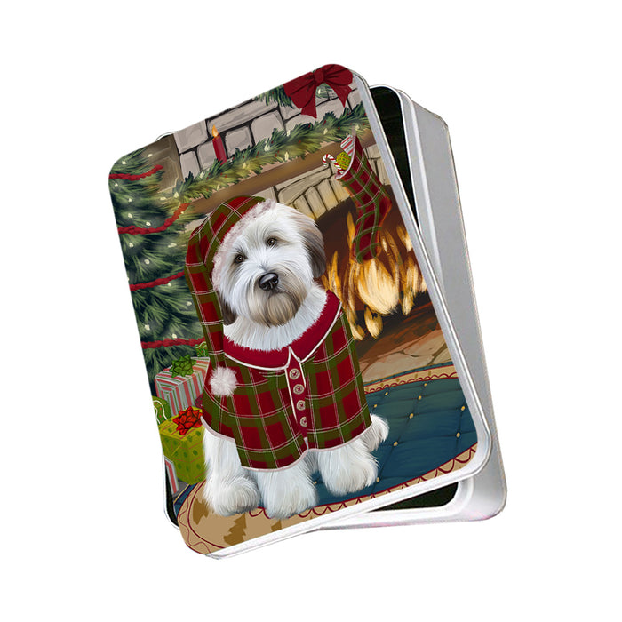 The Stocking was Hung Wheaten Terrier Dog Photo Storage Tin PITN55602