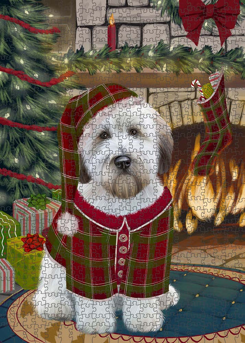 The Stocking was Hung Wheaten Terrier Dog Puzzle with Photo Tin PUZL90840