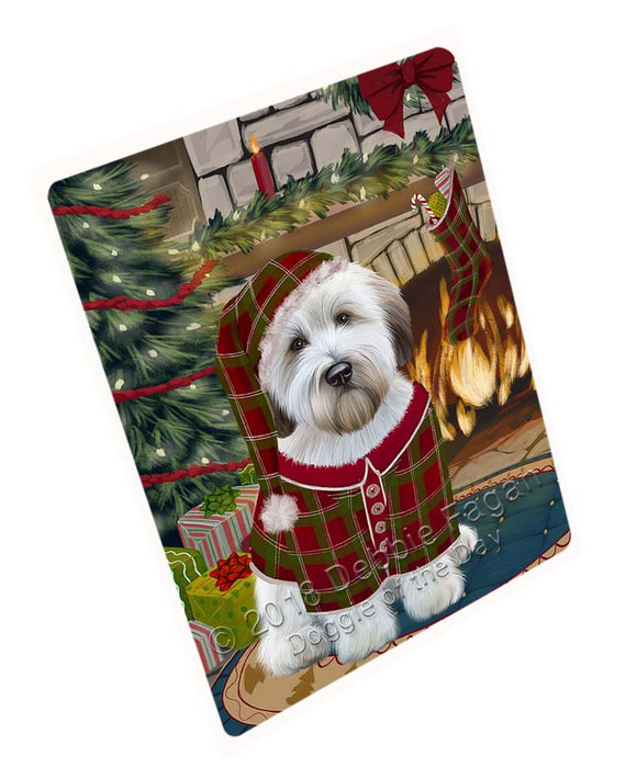 The Stocking was Hung Wheaten Terrier Dog Large Refrigerator / Dishwasher Magnet RMAG96222