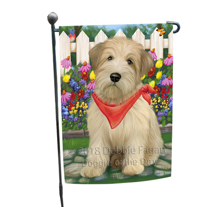 Spring Floral Wheaten Terrier Dog Garden Flag GFLG52228