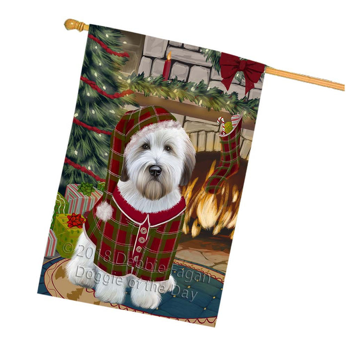 The Stocking was Hung Wheaten Terrier Dog House Flag FLG56088