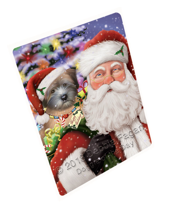 Santa Carrying Wheaten Terrier Dog and Christmas Presents Large Refrigerator / Dishwasher Magnet RMAG83130