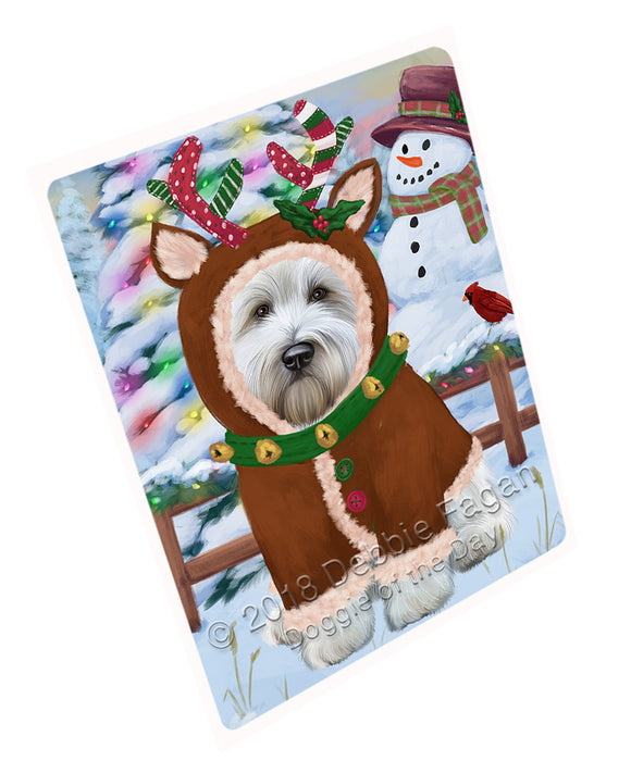 Christmas Gingerbread House Candyfest Wheaten Terrier Dog Large Refrigerator / Dishwasher Magnet RMAG101850