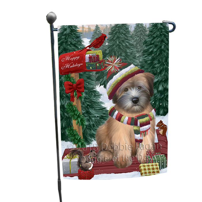 Merry Christmas Woodland Sled Wheaten Terrier Dog Garden Flag GFLG55363