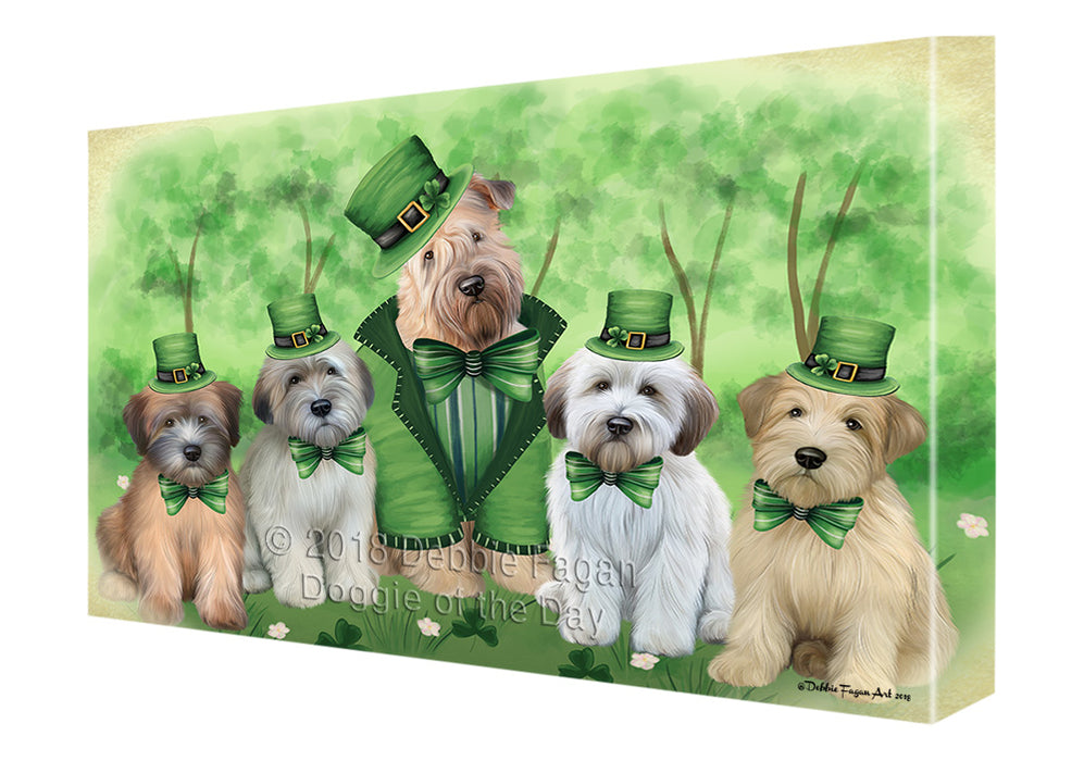 St. Patricks Day Irish Portrait Wheaten Terrier Dogs Canvas Print Wall Art Décor CVS135944