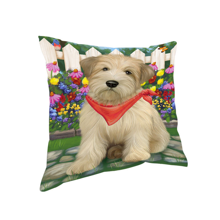 Spring Floral Wheaten Terrier Dog Pillow PIL65288