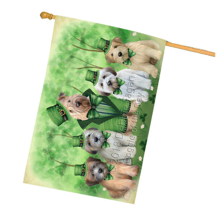 St. Patricks Day Irish Portrait Wheaten Terrier Dogs House Flag FLG65080