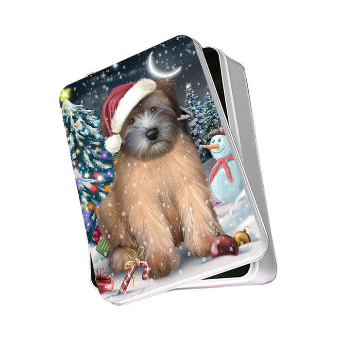 Have a Holly Jolly Wheaten Terrier Dog Christmas Photo Storage Tin PITN51685