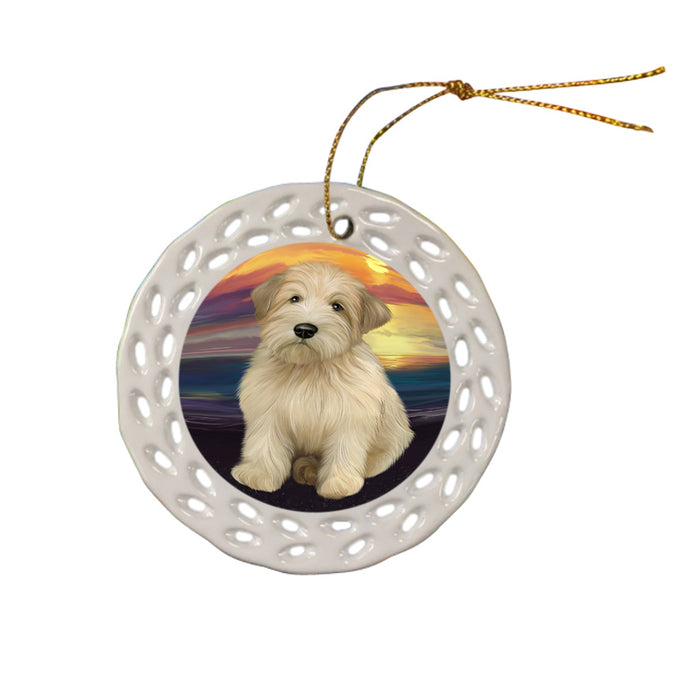 Wheaten Terrier Dog Ceramic Doily Ornament DPOR51794