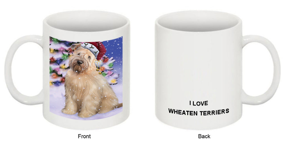 Winterland Wonderland Wheaten Terrier Dog In Christmas Holiday Scenic Background Coffee Mug MUG49184