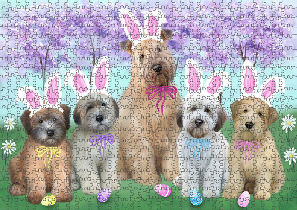 Easter Holiday Wheaten Terriers Dog Puzzle with Photo Tin PUZL96048