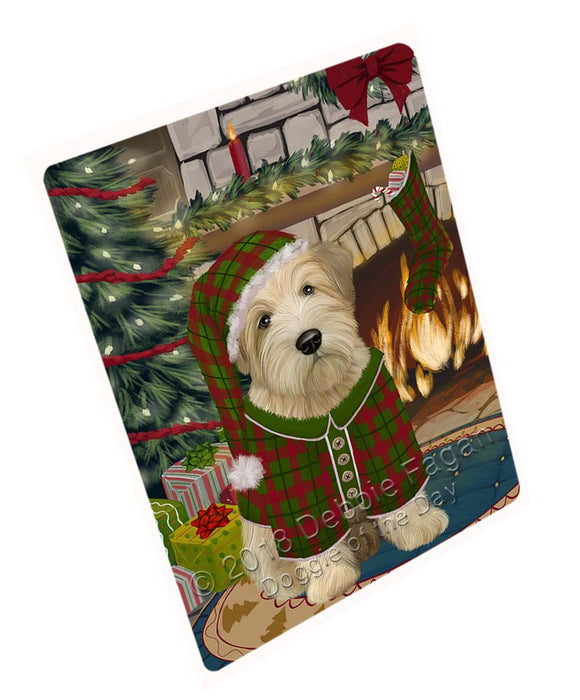 The Stocking was Hung Wheaten Terrier Dog Magnet MAG72117 (Small 5.5" x 4.25")