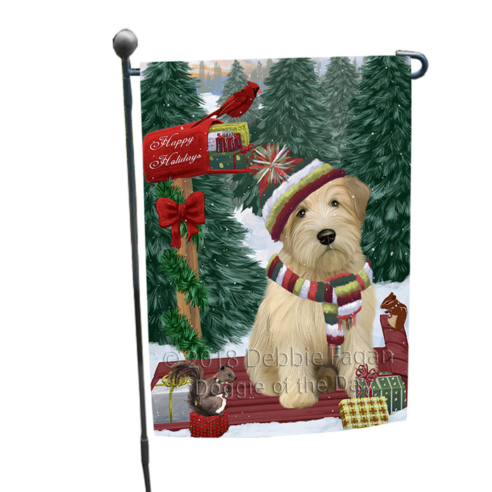 Merry Christmas Woodland Sled Wheaten Terrier Dog Garden Flag GFLG55364