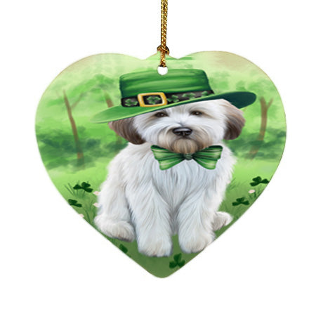 St. Patricks Day Irish Portrait Wheaten Terrier Dog Heart Christmas Ornament HPOR57997