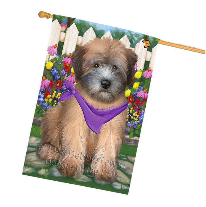 Spring Floral Wheaten Terrier Dog House Flag FLG52365