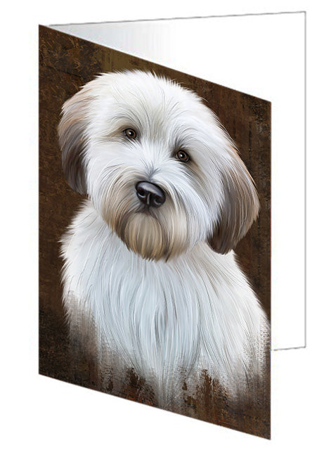Rustic Wheaten Terrier Dog Handmade Artwork Assorted Pets Greeting Cards and Note Cards with Envelopes for All Occasions and Holiday Seasons GCD67535