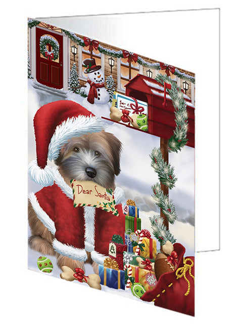 Wheaten Terrier Dog Dear Santa Letter Christmas Holiday Mailbox Handmade Artwork Assorted Pets Greeting Cards and Note Cards with Envelopes for All Occasions and Holiday Seasons GCD64709