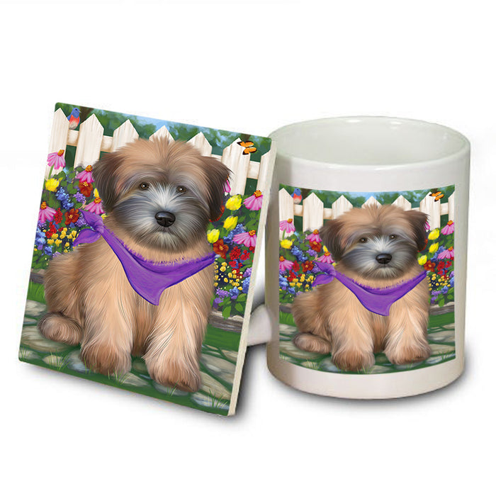 Spring Floral Wheaten Terrier Dog Mug and Coaster Set MUC52224