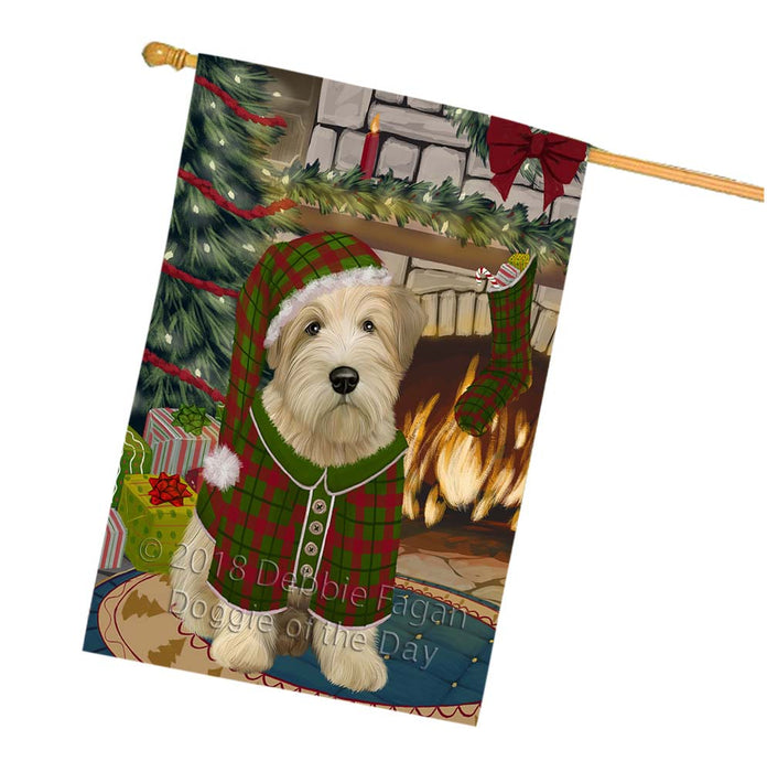 The Stocking was Hung Wheaten Terrier Dog House Flag FLG56089