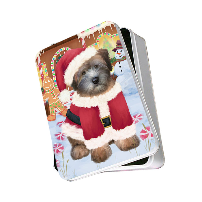 Christmas Gingerbread House Candyfest Wheaten Terrier Dog Photo Storage Tin PITN56541