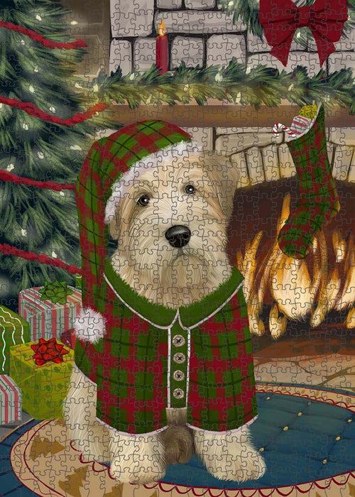 The Stocking was Hung Wheaten Terrier Dog Puzzle with Photo Tin PUZL90844