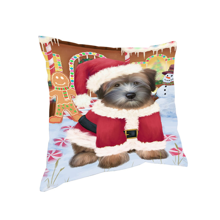 Christmas Gingerbread House Candyfest Wheaten Terrier Dog Pillow PIL80684