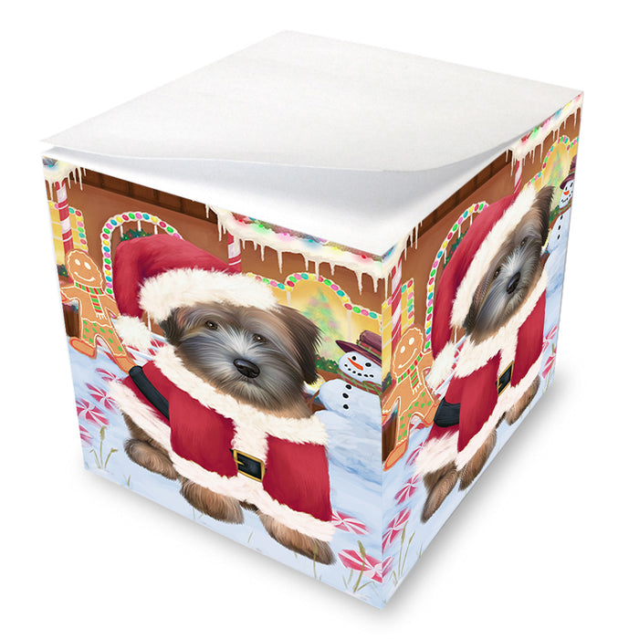 Christmas Gingerbread House Candyfest Wheaten Terrier Dog Note Cube NOC54670