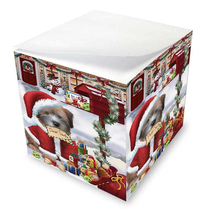 Wheaten Terrier Dog Dear Santa Letter Christmas Holiday Mailbox Note Cube NOC55206