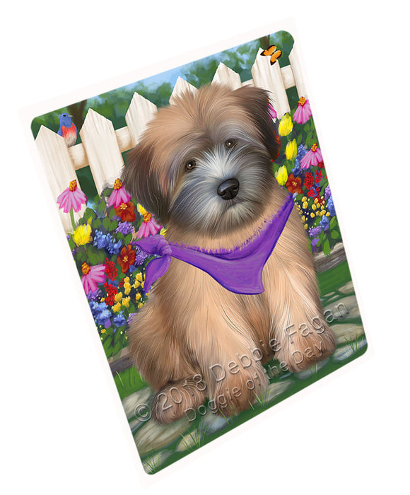 Spring Floral Wheaten Terrier Dog Large Refrigerator / Dishwasher Magnet RMAG73890