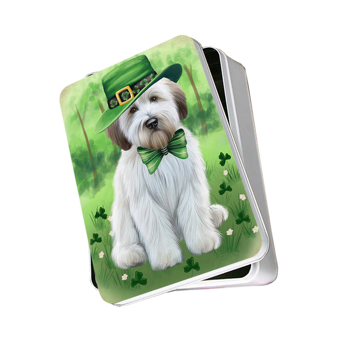St. Patricks Day Irish Portrait Wheaten Terrier Dog Photo Storage Tin PITN57000